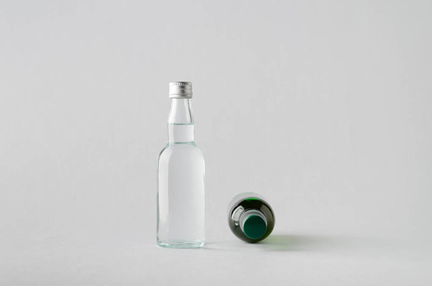 Miniature Spirits / Liquor Bottle Mock-Up - Two Bottles - 写真・画像