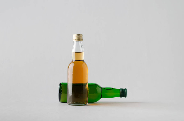 Miniature Spirits / Liquor Bottle Mock-Up - Two Bottles - Photo, image
