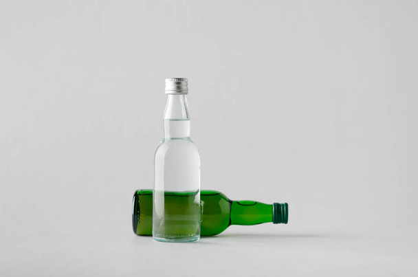 Miniature Spirits / Liquor Bottle Mock-Up - Two Bottles - Фото, изображение