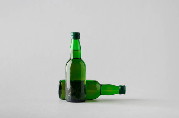 Miniature Spirits / Liquor Bottle Mock-Up - Two Bottles - 写真・画像