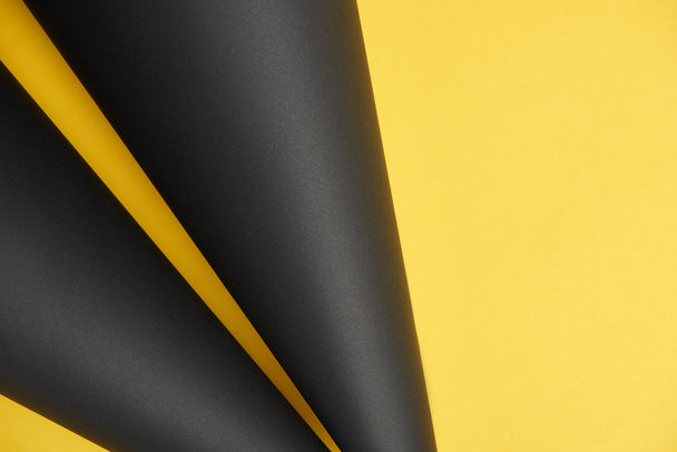 close-up view of abstract yellow and black detailed background  - Zdjęcie, obraz