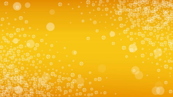 Beer background with realistic bubbles.  - Vector, imagen