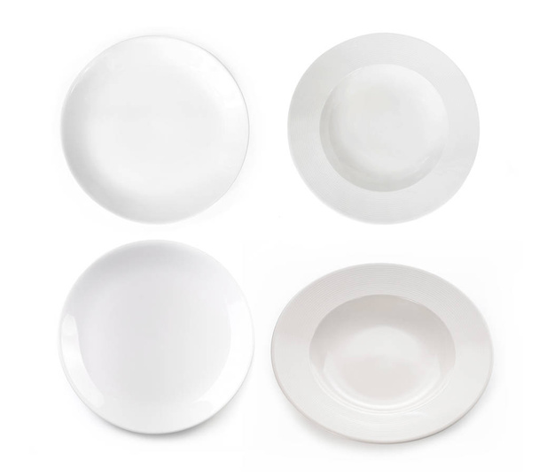 empty plate isolated on white background - Zdjęcie, obraz