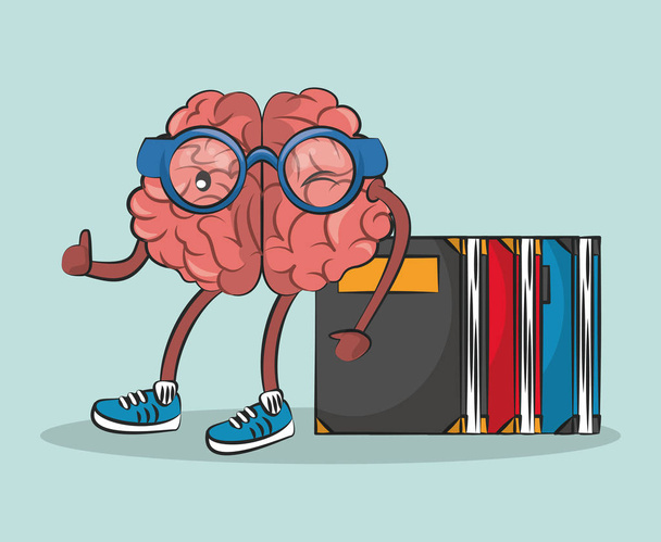Roztomilý a zábavný mozku kreslený - Vektor, obrázek