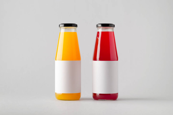 Juice Bottle Mock-Up - Two Bottles. Blank Label - Foto, imagen