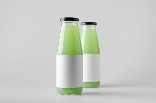 Juice Bottle Mock-Up - Two Bottles. Blank Label - Photo, Image
