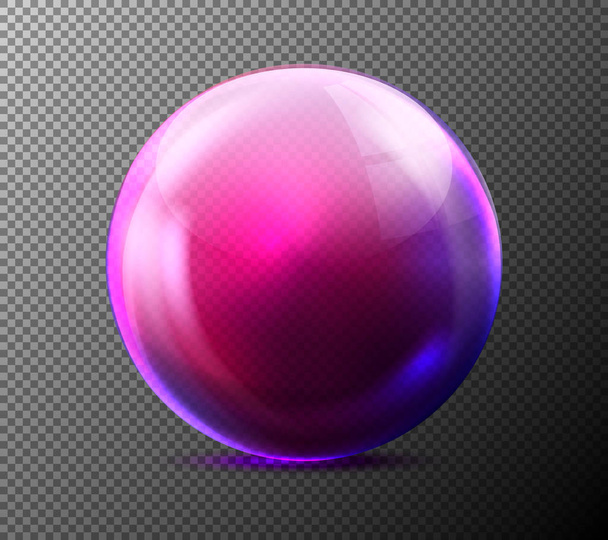 Vector realistic violet glass sphere transparent - Vector, Image