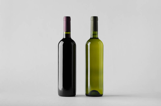 Wine Bottle Mock-Up - Two Bottles - 写真・画像