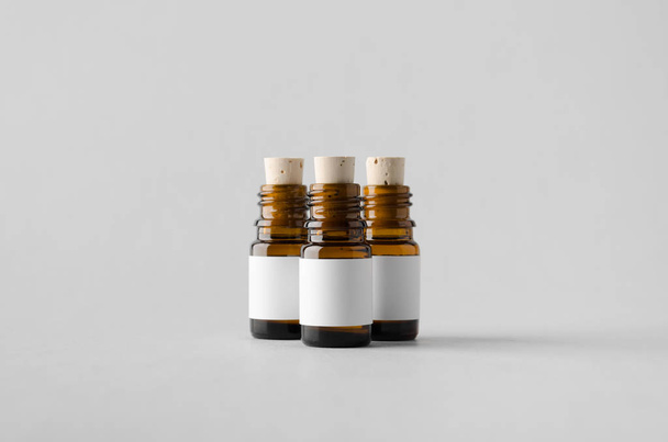 Pharmaceutical Bottle Mock-Up - Three Bottles. Blank Label - 写真・画像
