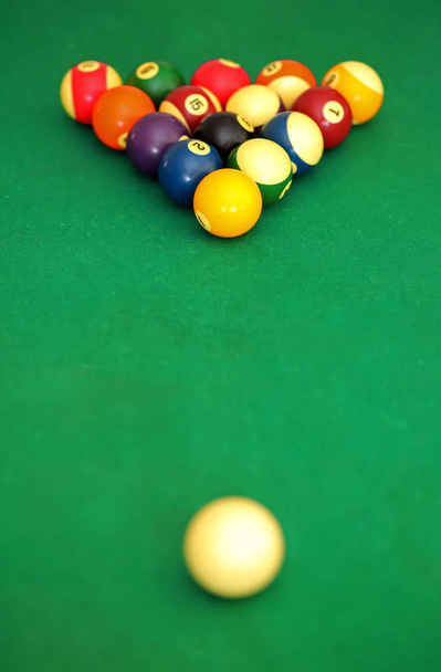 Billiard balls in triangle shape - Photo, Image