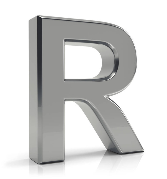 3D argento lettera R isolato su sfondo bianco
 - Foto, immagini