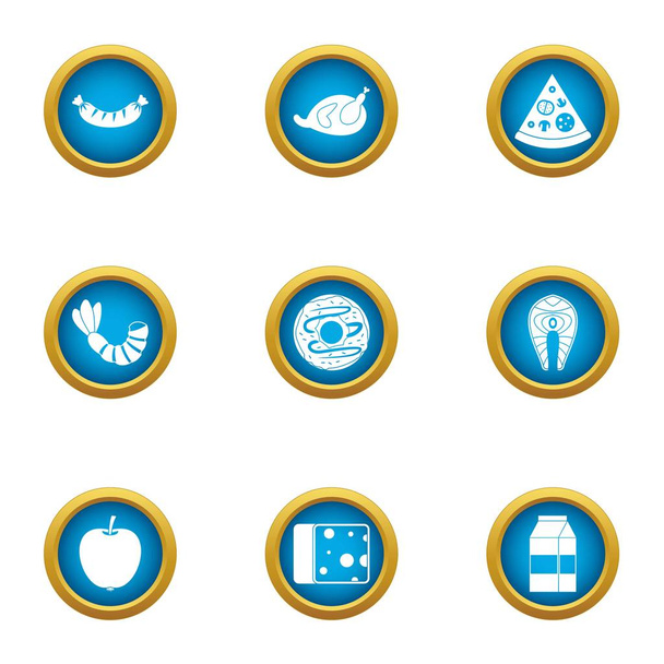 Repast icons set, flat style - Vector, afbeelding