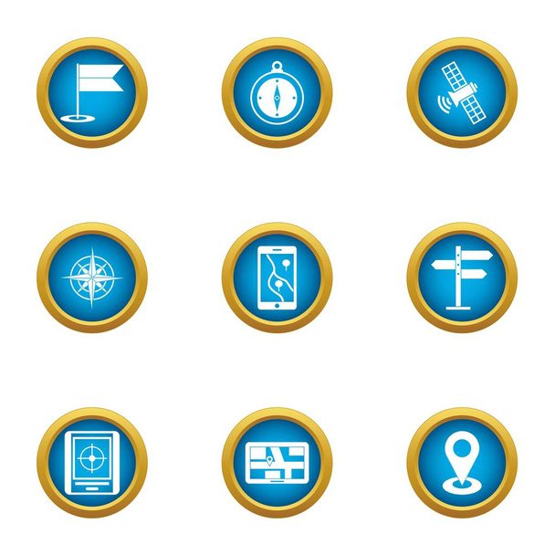 Conjunto de iconos de navegación, estilo plano
 - Vector, Imagen