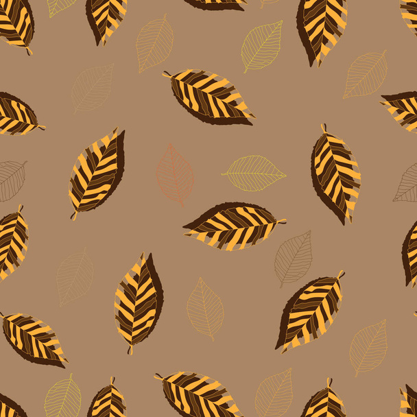 Seamless repeating pattern of autumn leaves - Vector, Image