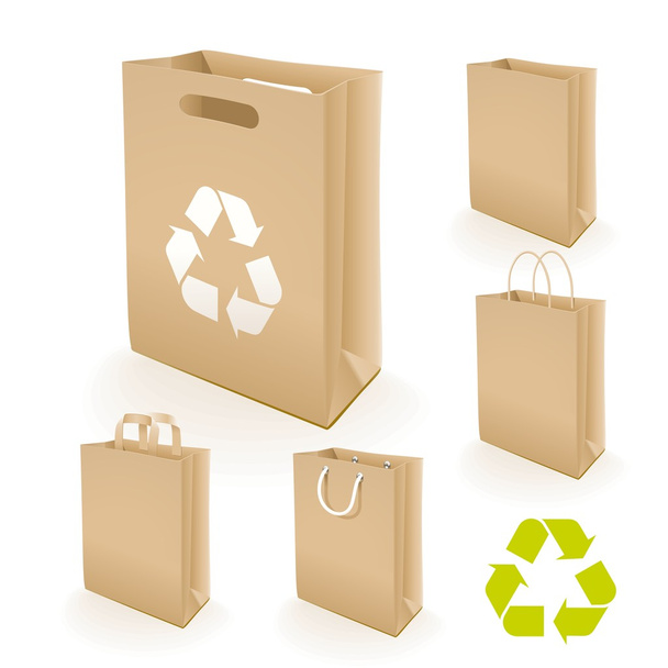紙の袋をリサイクル - ベクター画像
