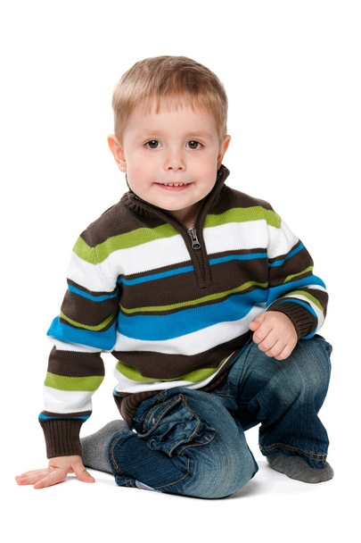 Petit garçon souriant dans un swetear
 - Photo, image