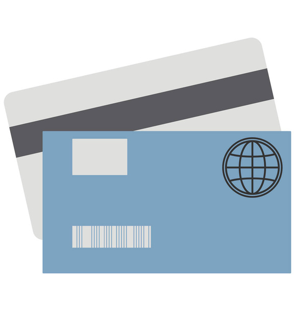 Kredi kartı renkli vektör simge düzenlenebilir - Vektör, Görsel