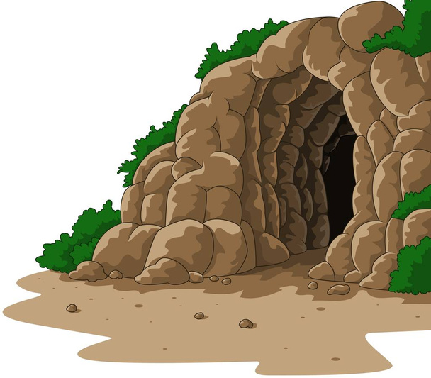Caverna dos desenhos animados isolada no fundo branco
 - Vetor, Imagem