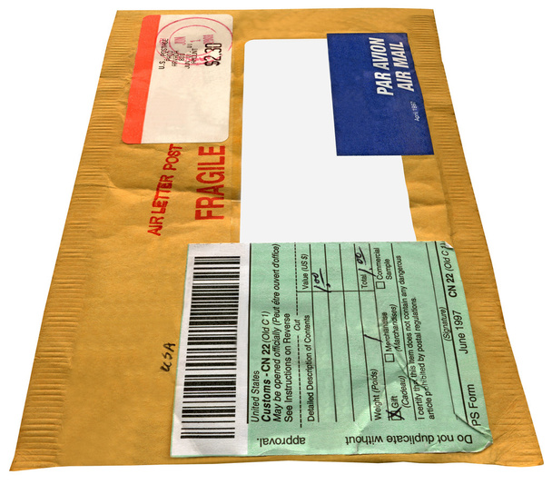 Single yellow mail package, envelope - Foto, Imagem