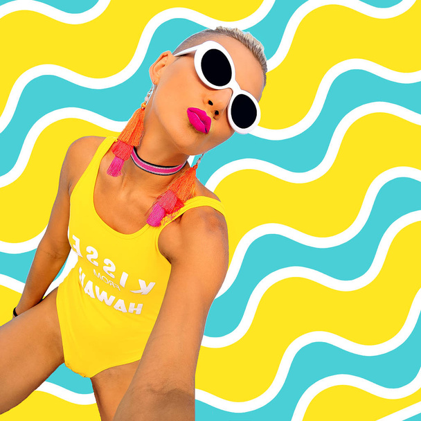 Beach Party Girl. Stylish summer accessories. Hawaii fashion - Valokuva, kuva