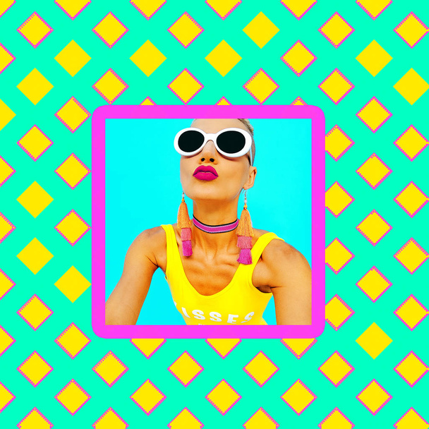 Stylish Girl in Summer Accessories. Colorful summer look - Valokuva, kuva