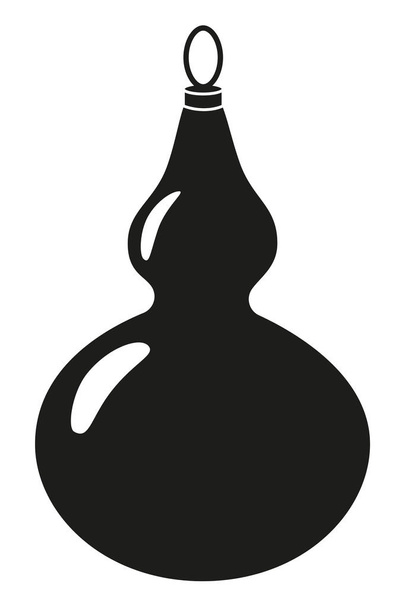 Black and white xmas tree decoration silhouette - Vector, Image