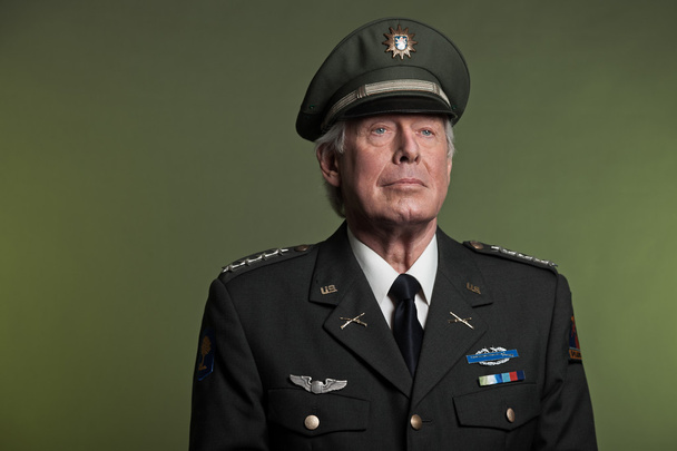 Military general in uniform. Studio portrait. - Photo, Image