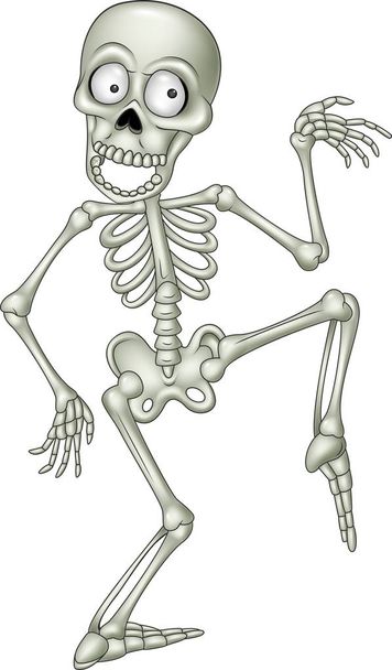 Cartoon funny human skeleton dancing - Vektor, obrázek