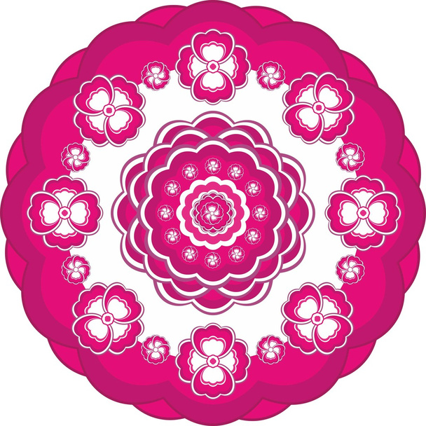 Pink flower pattern circle - Vector, Image