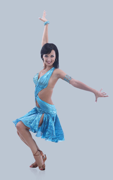 Beautiful latino dancer woman posing. Isolated on white - Fotografie, Obrázek