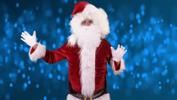 father christmas dancing at a disco party - Footage, Video