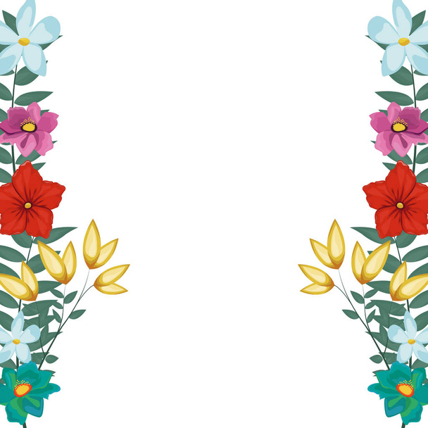 Marco decorativo de flores
 - Vector, Imagen