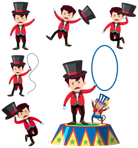 Een Set van goochelaar karakter illustratie - Vector, afbeelding