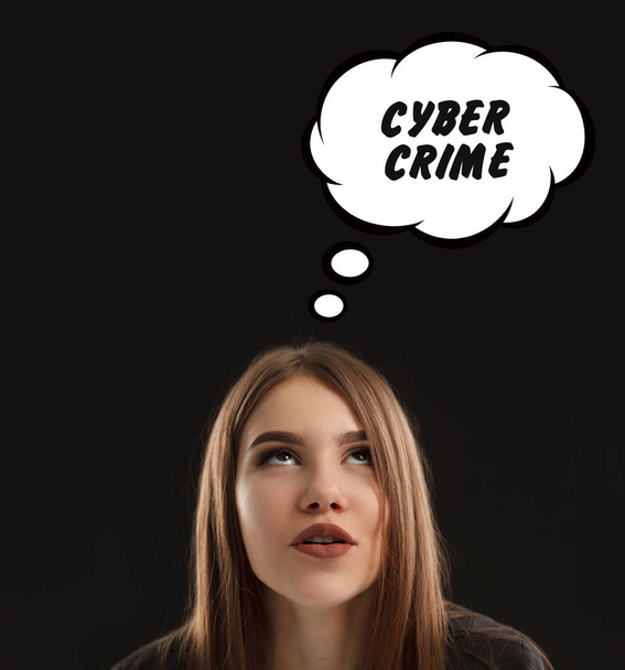 The concept of marketing, technology, the Internet and the network. The young entrepreneur gets an idea: Cyber crime - Photo, Image