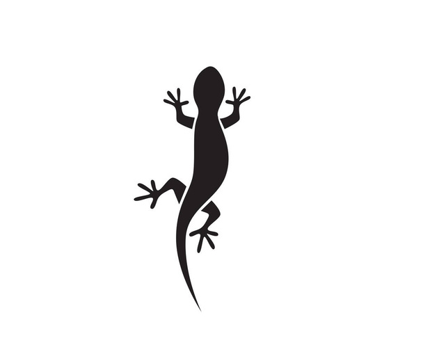 Σαύρα χαμαιλέοντας Gecko σιλουέτα μαύρο  - Διάνυσμα, εικόνα