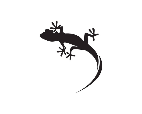 Gyík, kaméleon Gecko Silhouette fekete  - Vektor, kép