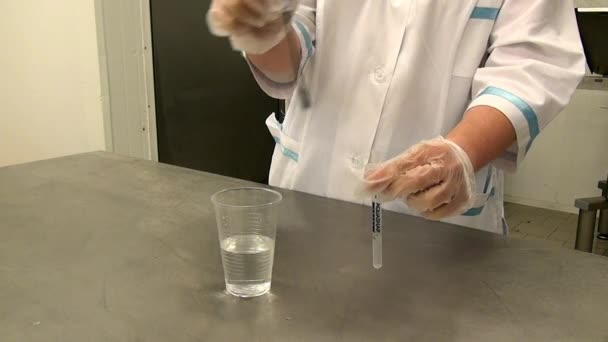 Test for bacteria in food industry. - Footage, Video