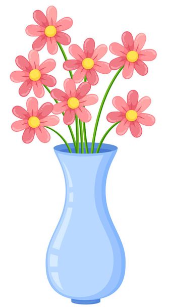 Flower Vase on White Background illustration - Vector, imagen