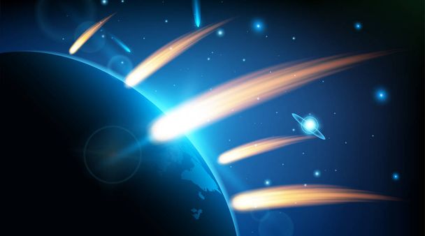 Illustrazione creativa vettoriale di meteorite cosmico volante, planetoide, cometa, palla di fuoco isolata su sfondo trasparente. Fire ball art design. Catastrofe dell'Armageddon. Elemento grafico astratto del concetto
 - Vettoriali, immagini