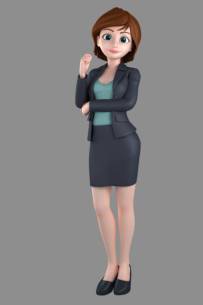 3d иллюстрация молодой деловой женщины в офисной одежде
 - Фото, изображение