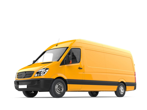 Modern yellow delivery van - Photo, Image