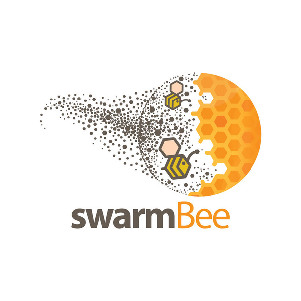 swarm bee logo vector element. bee vector template - Vector, Image