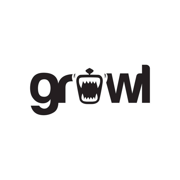wild animal Growl logo vector element. growl logo template - Vector, Image