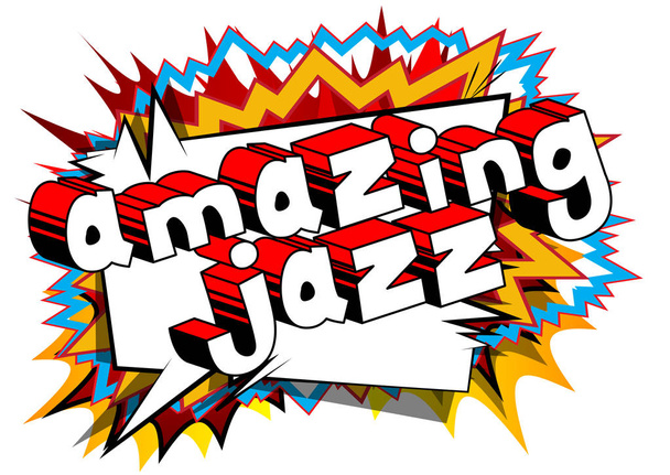 Amazing Jazz - Mot de bande dessinée sur fond abstrait
. - Vecteur, image