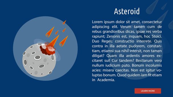 Asteroidi Käsitteellinen Banner suunnittelu
 - Vektori, kuva