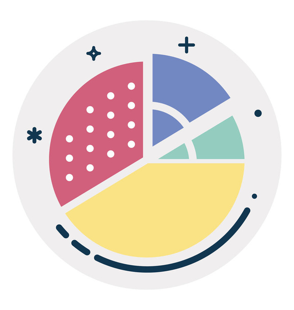 Pie Chart Vector and editable Icon - Vector, Image