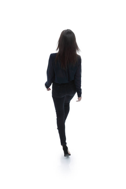 back view. Modern young business woman - Φωτογραφία, εικόνα