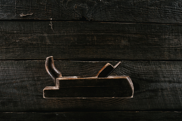pohled shora vintage rezavé architekt roviny na dřevěnou desku - Fotografie, Obrázek