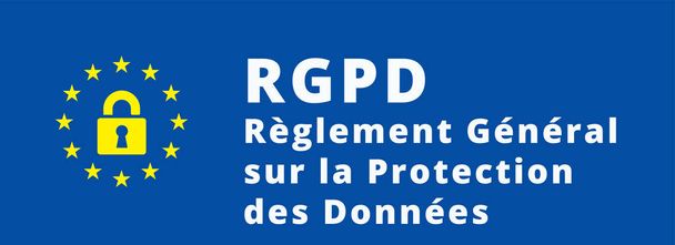 disegno illustrativo vettoriale del banner EU-GDPR con testo del regolamento generale sulla protezione dei dati e cartello del lucchetto
  - Vettoriali, immagini