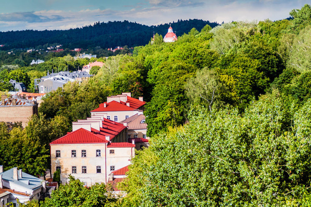 Houses in Vilnius, Lithuania on background - Photo, Image